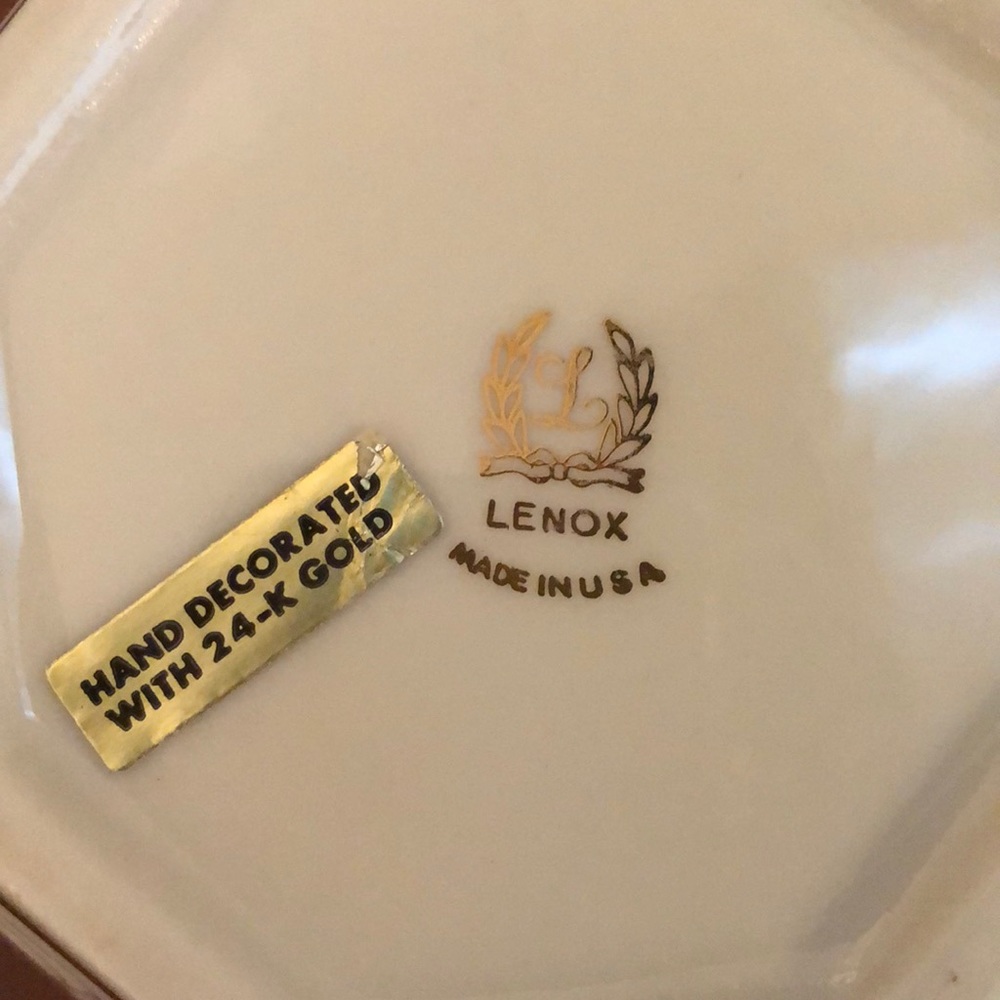 Antique Lenox vase w/ top, hand decorated with 24K - Picture 2 of 3